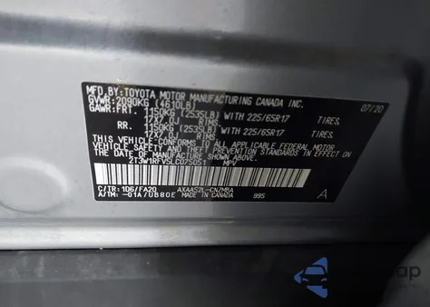2020 Toyota Rav4 Xle from USA, damaged, VIN 2T3W1RFV5LC075051